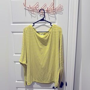 Lime green, XL striped long sleeve crown and ivy top